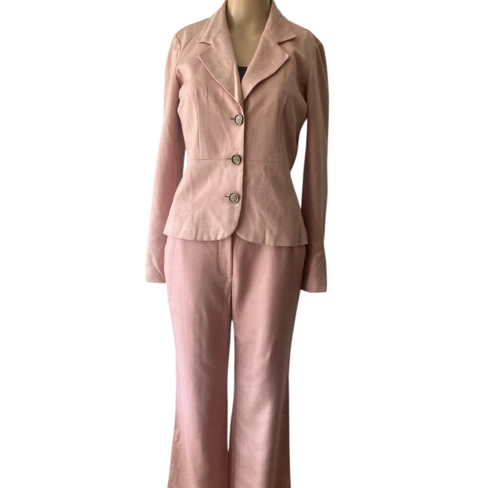 Calypso by Christiane Celle Size XS/S Pink Silk Suit NWT X-Cindyana Santangelo